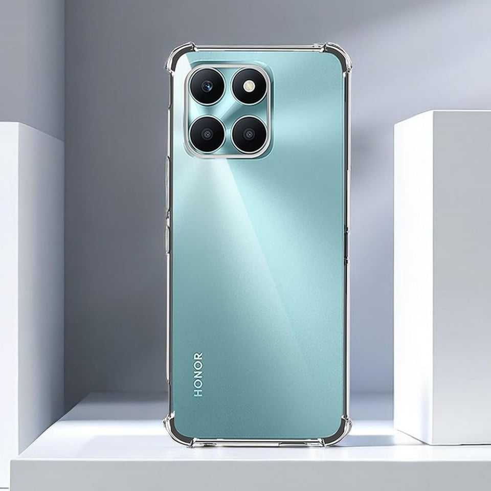 Husa pentru Honor X6a , SKYDDAR INNOVATION, Shockproof Clear din Silicon Slim, Transparenta, set cu sticker - 3 | YEO