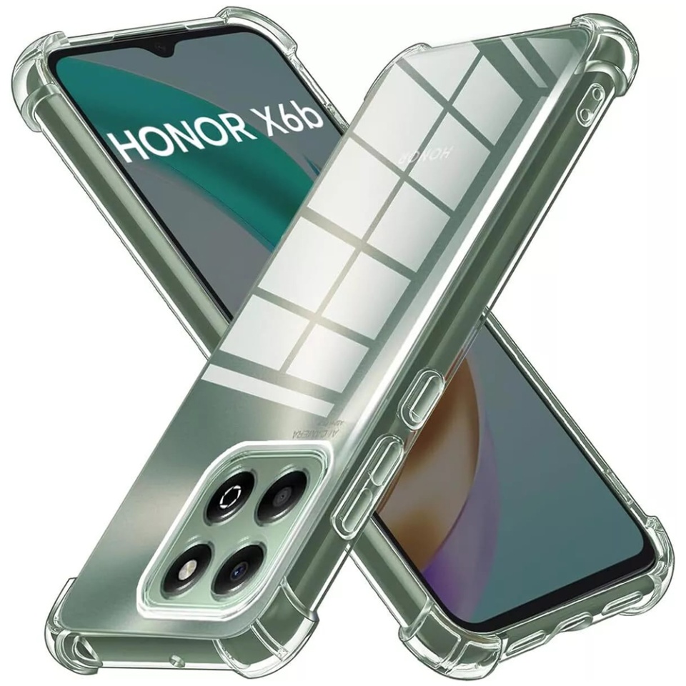 Husa pentru Honor X6b , SKYDDAR INNOVATION, Shockproof Clear din Silicon Slim, Transparenta, set cu sticker
