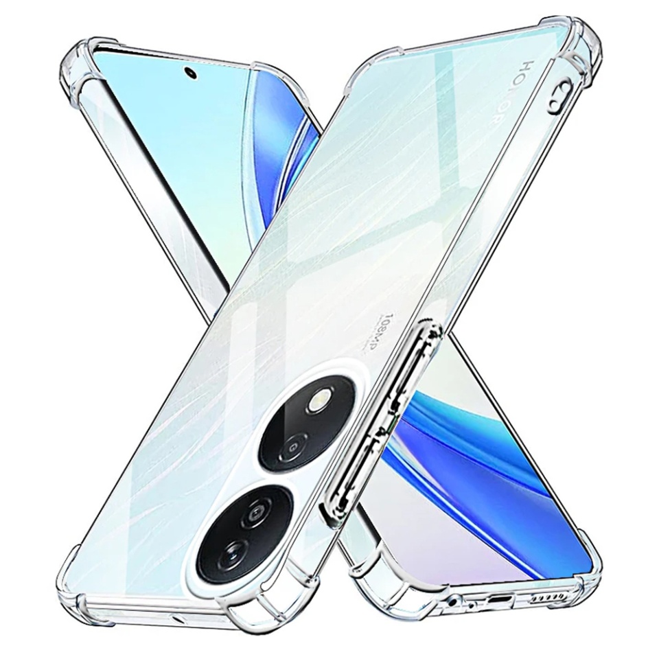 Husa pentru Honor X7b / 90 Smart / X7b 5G , SKYDDAR INNOVATION, Shockproof Clear din Silicon Slim, Transparenta, set cu sticker