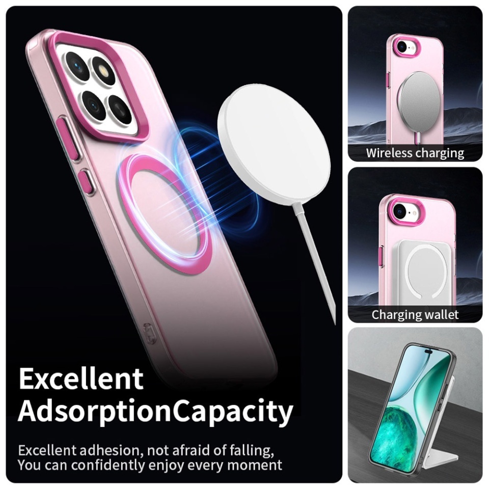 Husa pentru Honor X8c, SKYDDAR INOVATION, CandyCase, Magsafe, set cu sticker, Roz - 1 | YEO