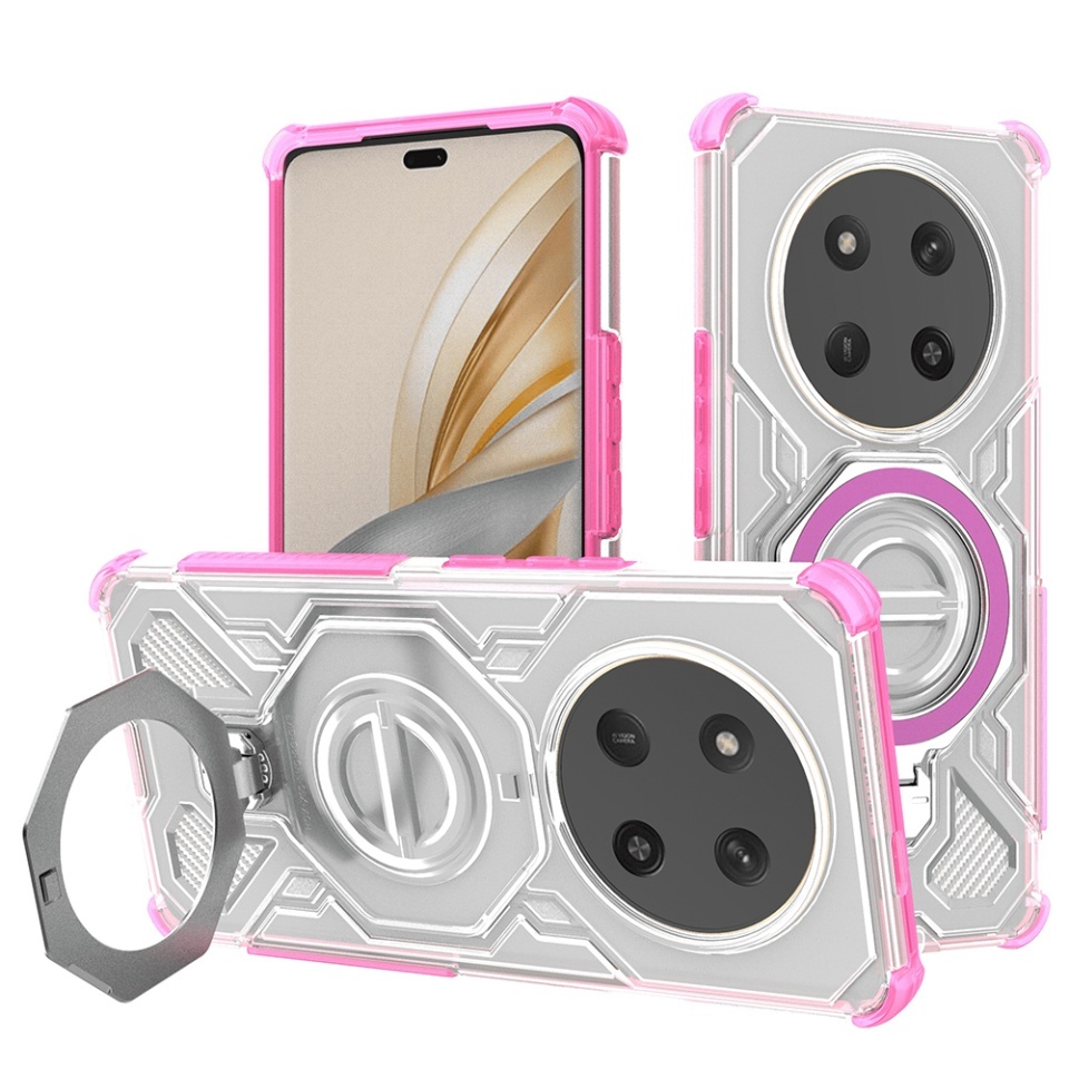 Husa pentru Honor X9c / Magic7 Lite, Antisoc, SKYDDAR INOVATION, Carbon Shield PRO, Magsafe, set cu sticker, Roz