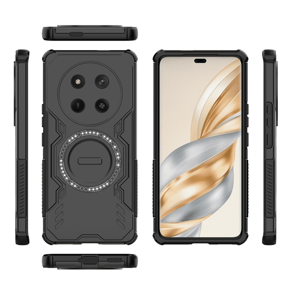 Husa pentru Honor X9c / Magic7 Lite, SKYDDAR INOVATION, ArmorMag, Magsafe, set cu sticker, Negru - 3 | YEO