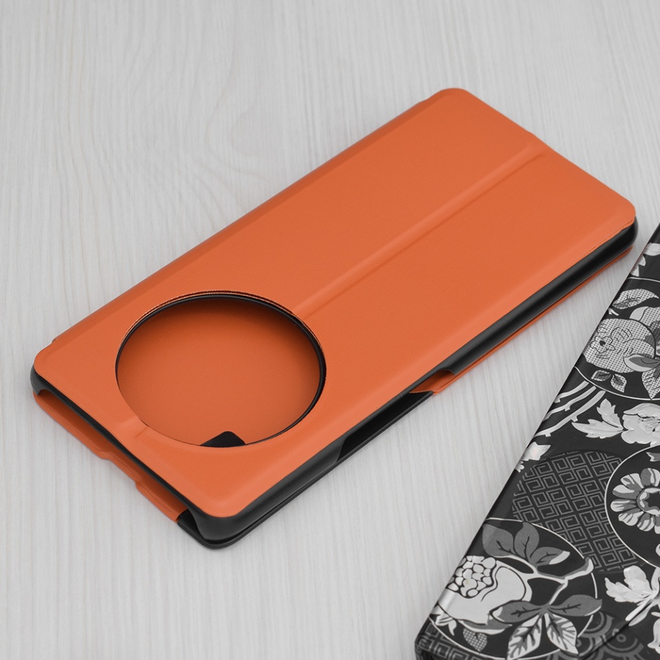 Husa pentru Honor X9c / Magic7 Lite tip carte, Eco View Leather - Portocaliu - 1 | YEO