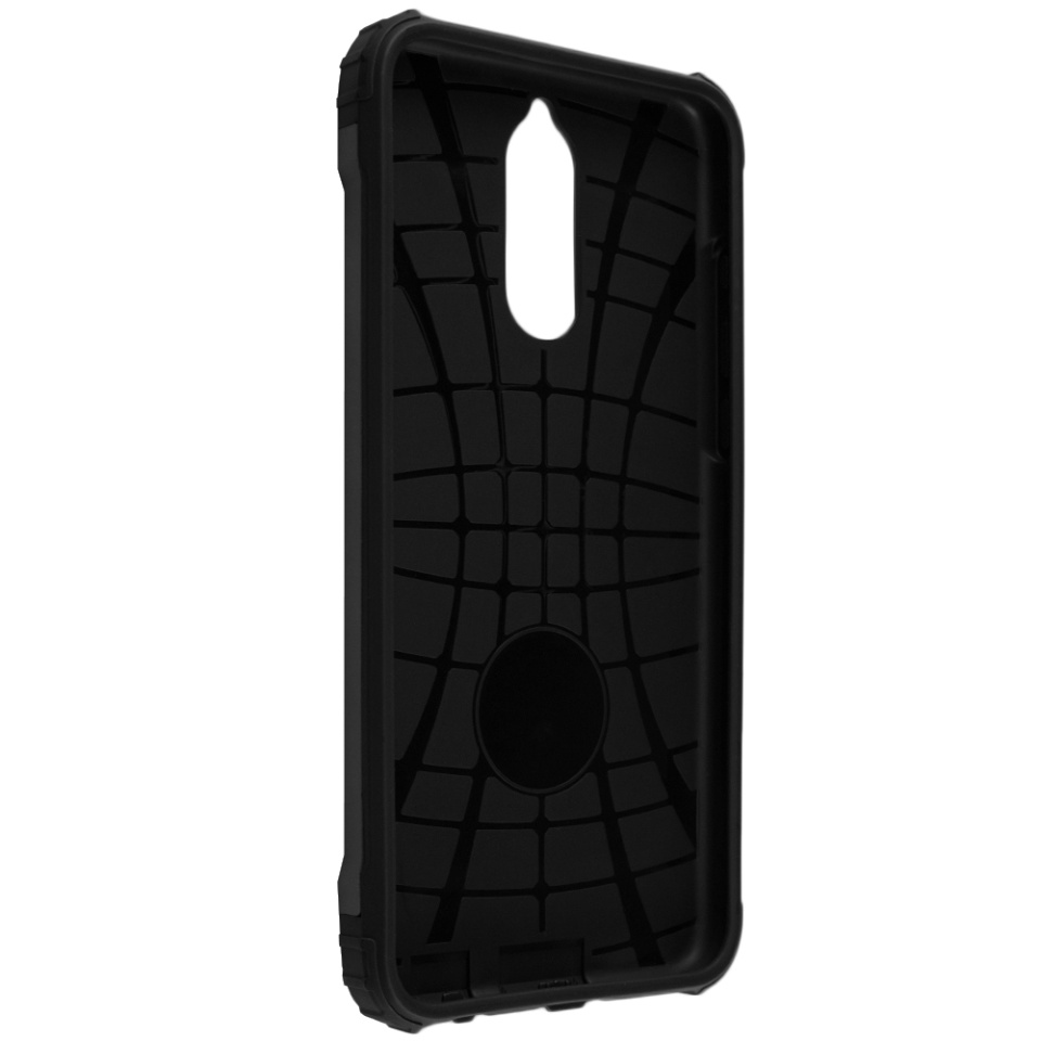 Husa pentru Huawei Mate 10 Lite, SKYDDAR INNOVATION, Hybrid Armor, din Plastic Dur, Margini Cauciucate, Antisoc, set cu sticker, Negru - 3 | YEO