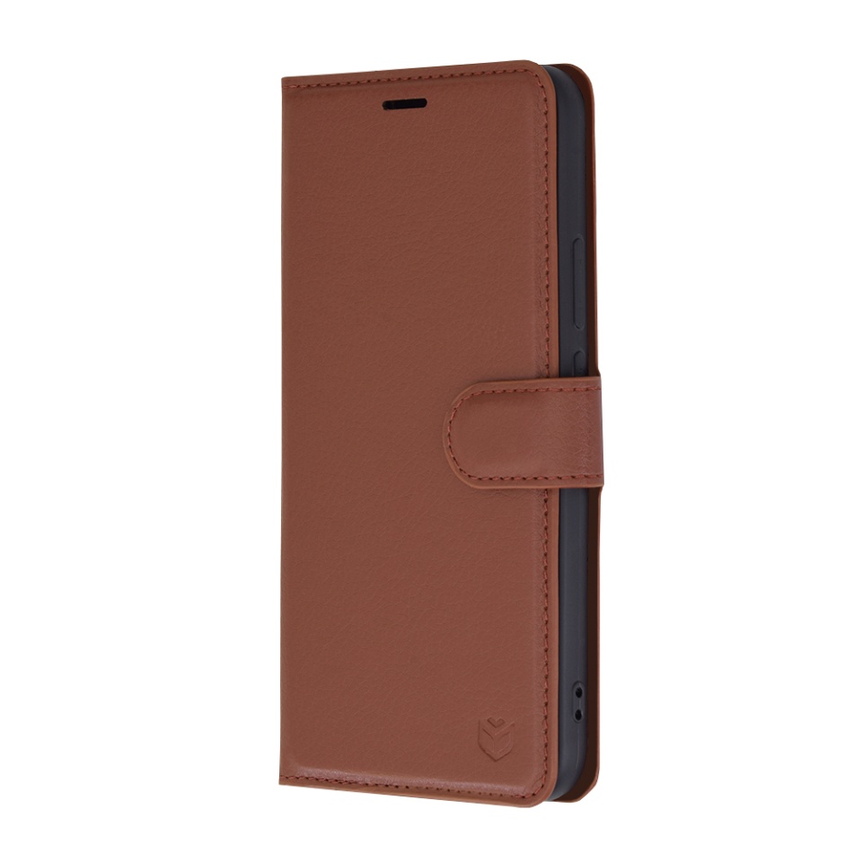Husa pentru Huawei nova 11 / nova 12s, SKYDDAR INNOVATION, Leather Folio tip Carte, cu Portofel Interior, Finisaje Premium, set cu sticker, Maro - 3 | YEO