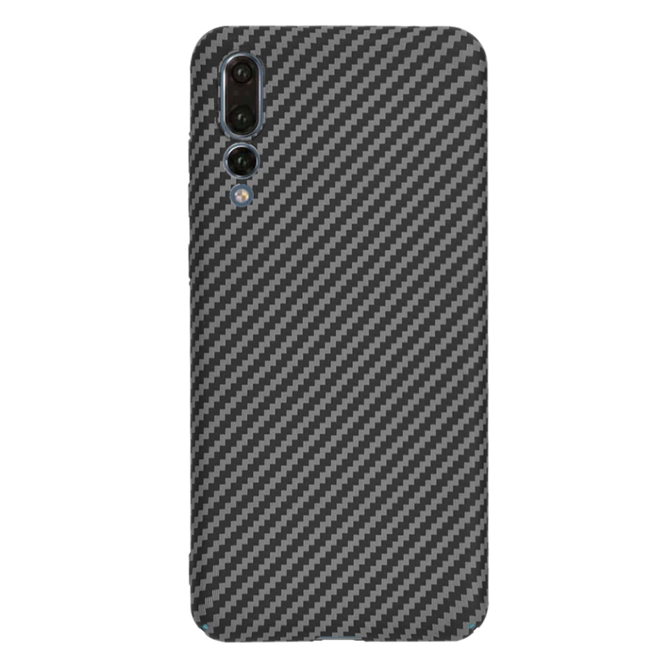 Husa pentru Huawei P20 Pro, SKYDDAR INNOVATION, textura carbon, Carbonite FiberShell, set cu sticker, Negru, - 2 | YEO