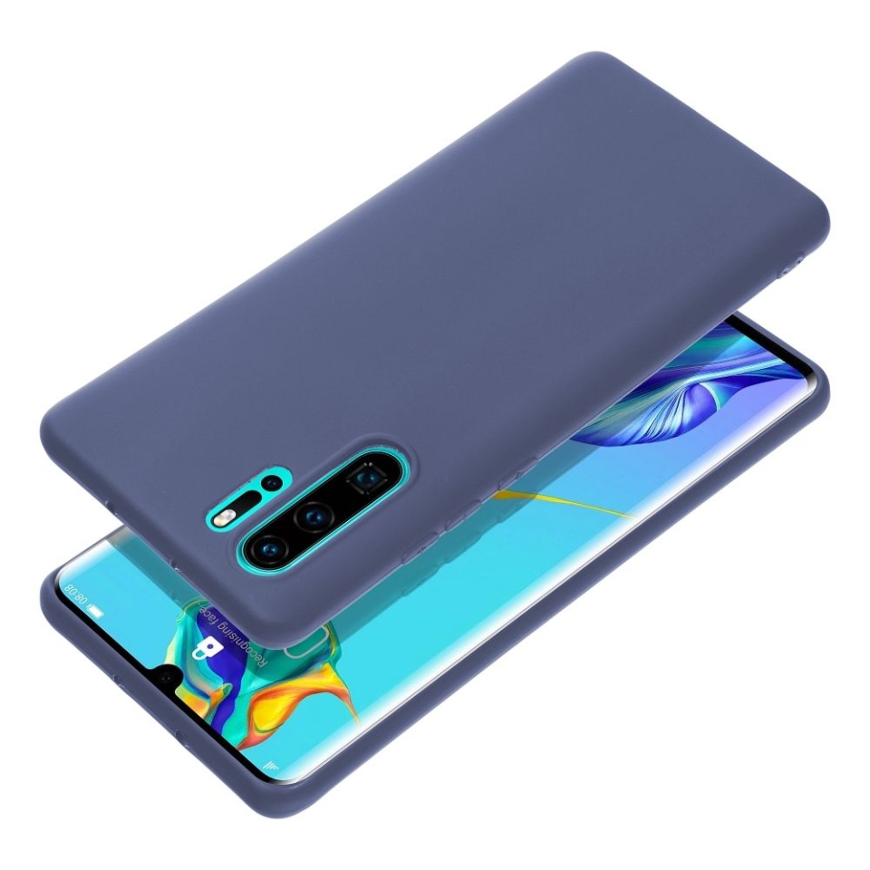 Husa pentru Huawei P30 Pro, SKYDDAR INNOVATION, MATT, Silicon Catifelat, Protectie Premium, Albastru, set cu sticker - 2 | YEO