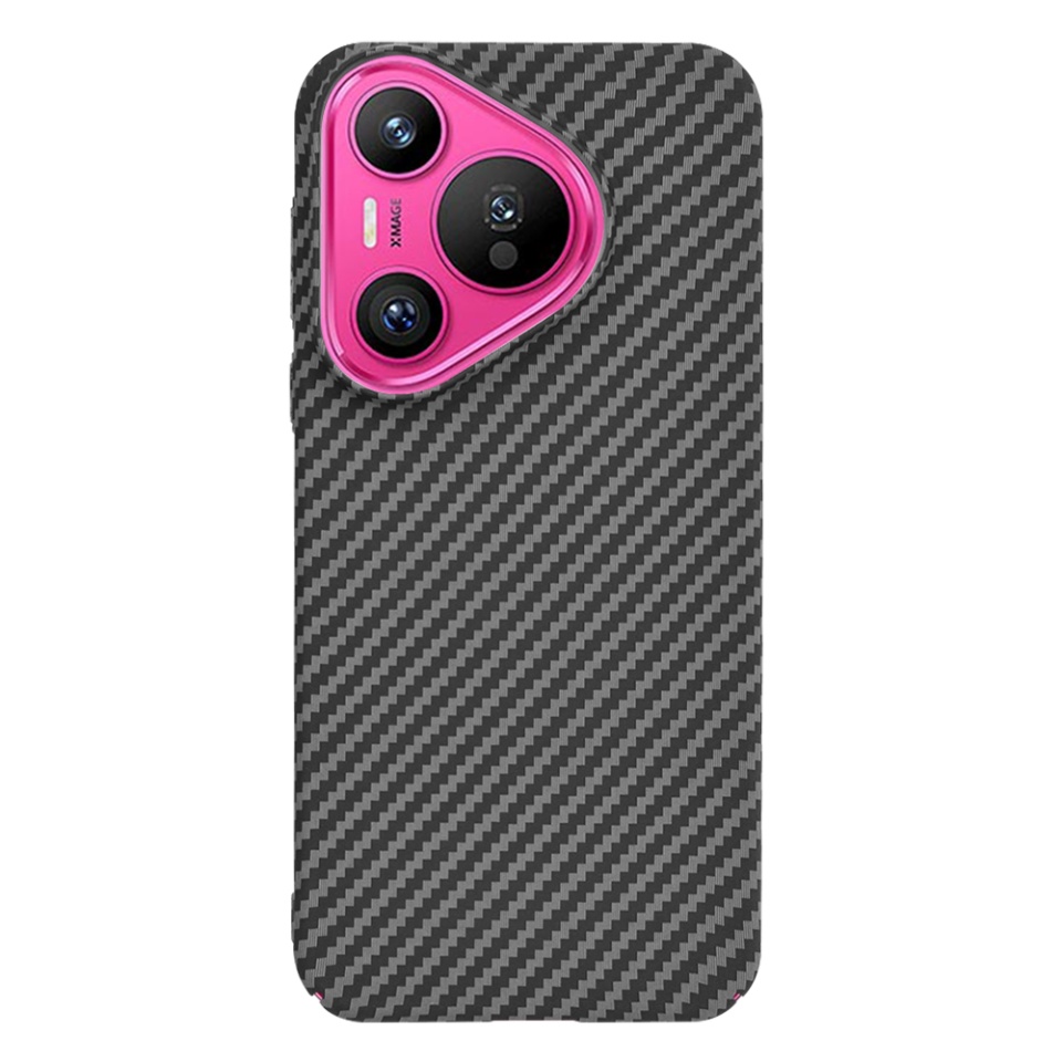 Husa pentru Huawei Pura 70, Finisaj Premium cu Textura de Carbon, Design Elegant, SKDR CarbonFlex - Negru - 3 | YEO