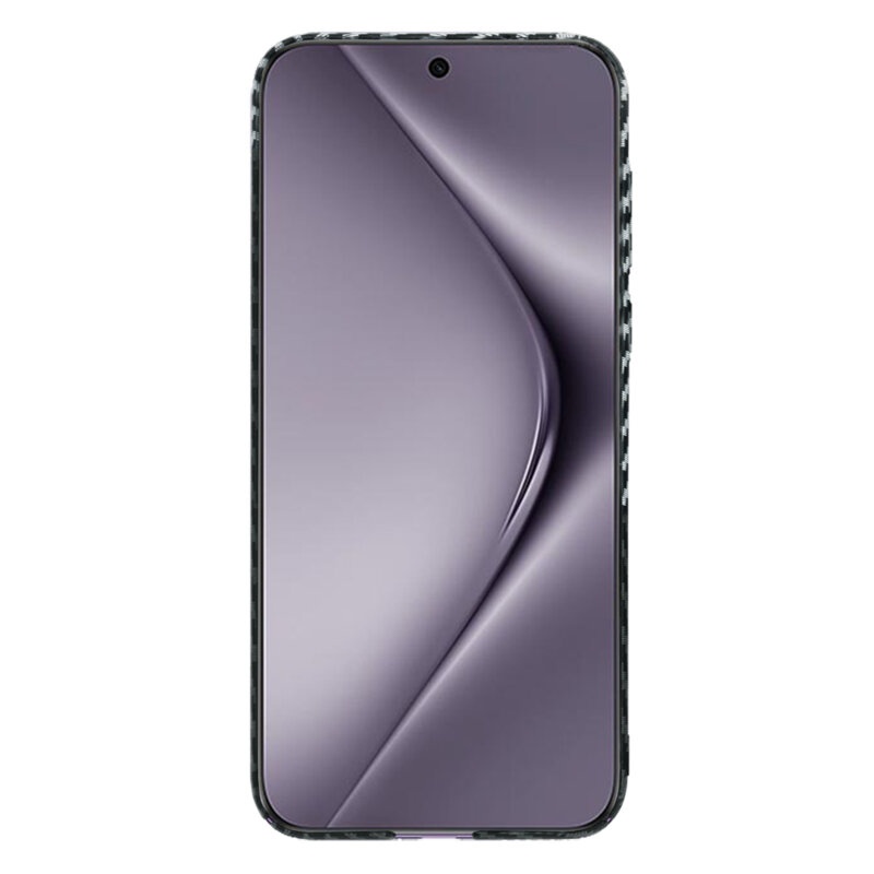 Husa pentru Huawei Pura 70 Pro, Finisaj Premium cu Textura de Carbon, Design Elegant, SKDR CarbonFlex - Gri - 1 | YEO