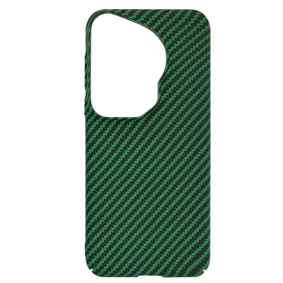 Husa pentru Huawei Pura 70 Ultra, Finisaj Premium cu Textura de Carbon, Design Elegant, SKDR CarbonFlex - Verde - 3 | YEO