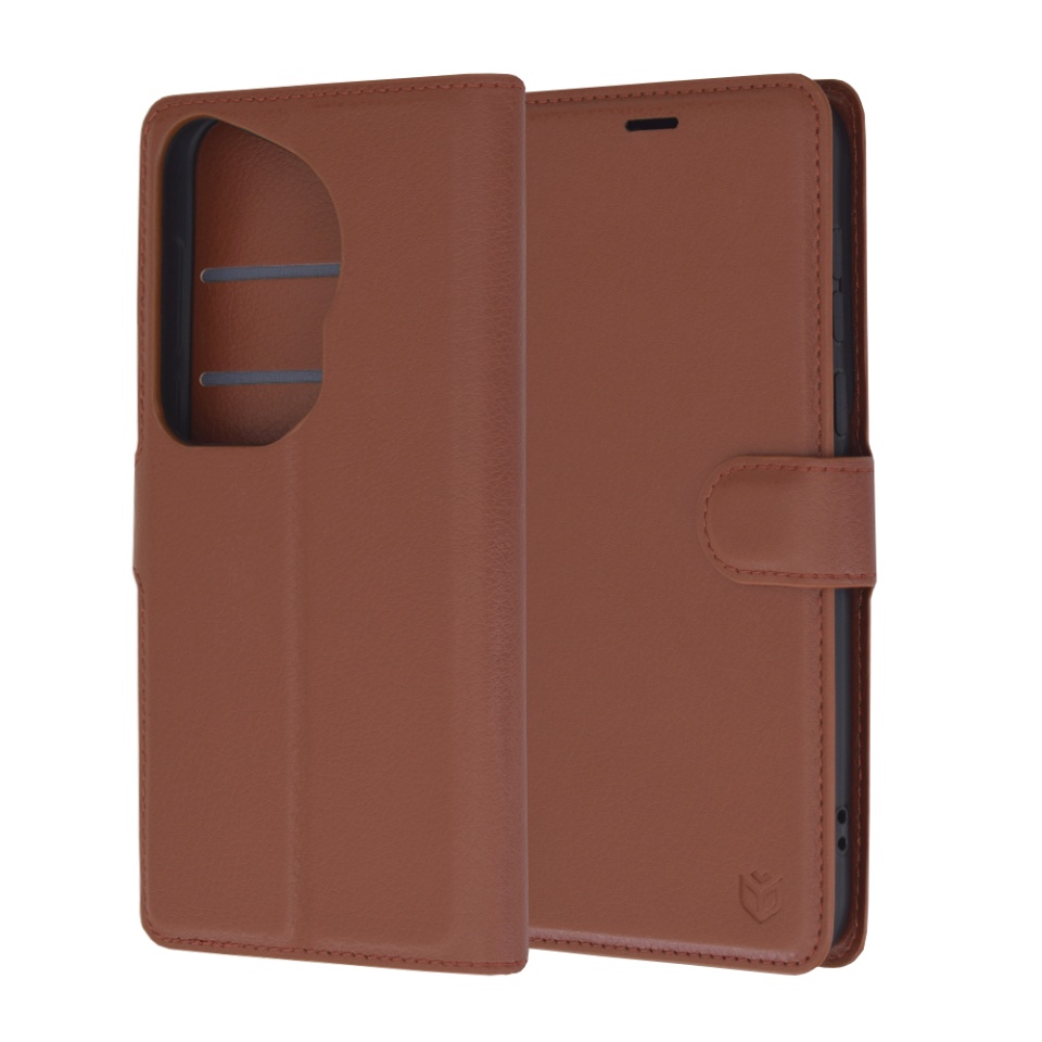 Husa pentru Huawei Pura 70 Ultra tip Carte, cu Portofel Interior, Finisaje Premium, SKYDDAR Leather Wallet - Maro