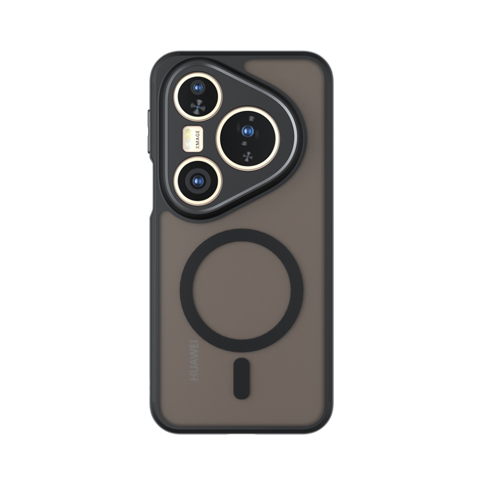 Husa pentru Huawei Pura 80 Pro / Pura 80 Ultra, SKYDDAR INNOVATION, PureFrost MagSafe, AntiSoc, set cu sticker, Negru frost - 1 | YEO