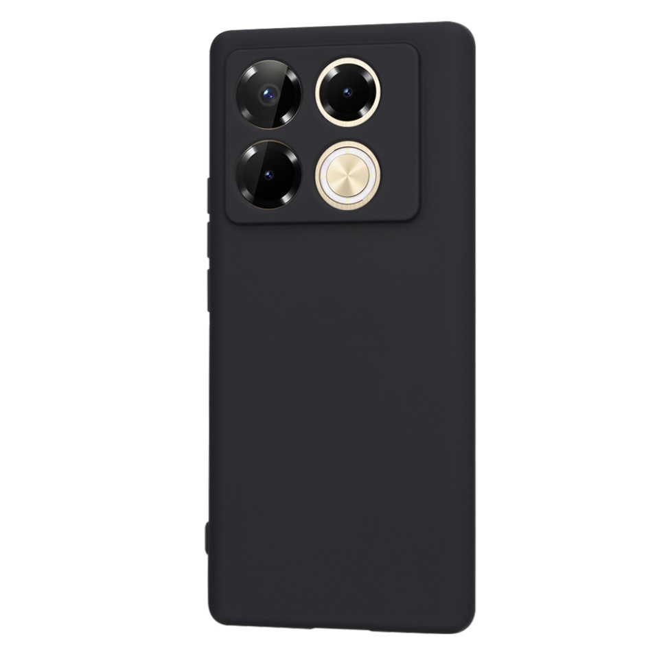 Husa pentru Infinix Note 40 Pro 4G, SKYDDAR INNOVATION, din Silicon Catifelat, SoftElegance, set cu sticker, Negru - 2 | YEO