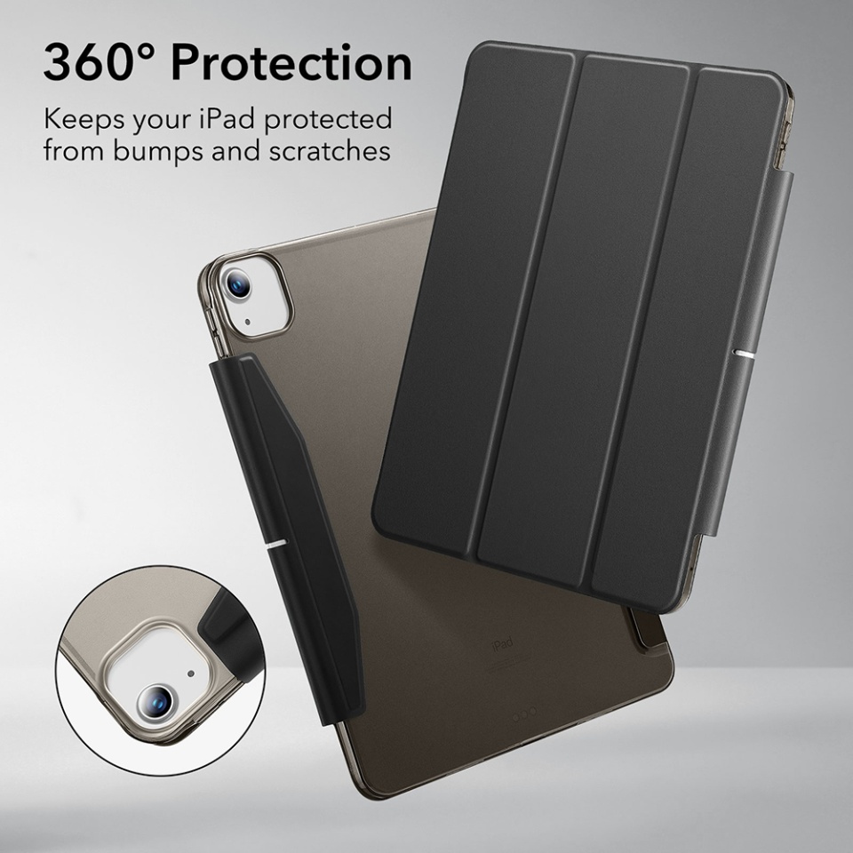Husa pentru iPad Air 13 (2024) / Air 13 (2025), tip Carte, Ascend Trifold ESR - Negru frost - 2 | YEO