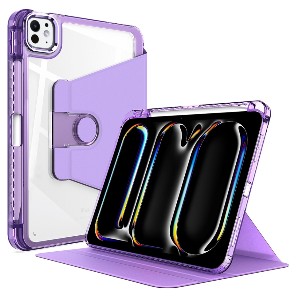 Husa pentru iPad Pro 11 (2024) eleganta, SKYDDAR Crystal Edge 360° - Mov