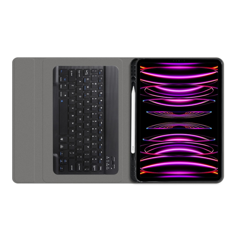 Husa pentru iPad Pro 12.9 (2018/2020/2021/2022) / Air 13 (2024) cu Tastatura Bluetooth si Protectie 360°, SKDR DuoSmart Cover - Negru - 2 | YEO