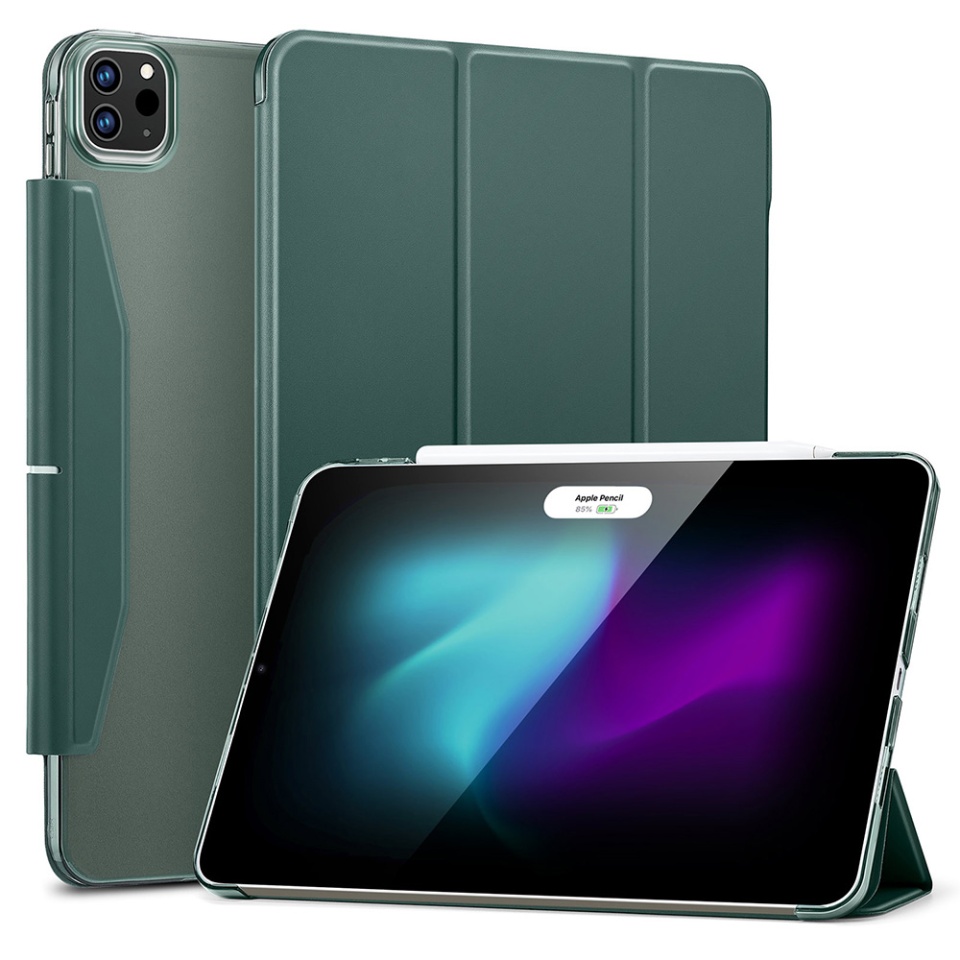 Husa pentru iPad Pro 13 (2024), tip Carte, Ascend Trifold ESR - Verde inchis