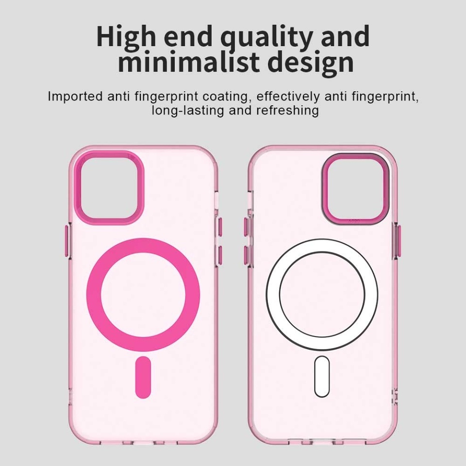 Husa pentru iPhone 12 / 12 Pro, SKYDDAR INOVATION, CandyCase, Magsafe, set cu sticker, Roz - 2 | YEO
