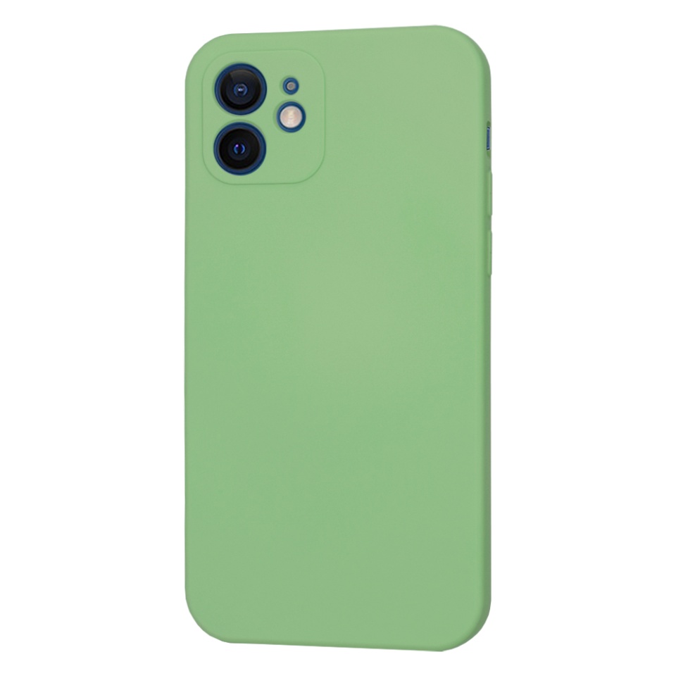 Husa pentru iPhone 12 din Silicon Catifelat, Protectie Premium, Skyddar SoftElegance - Verde deschis - 2 | YEO