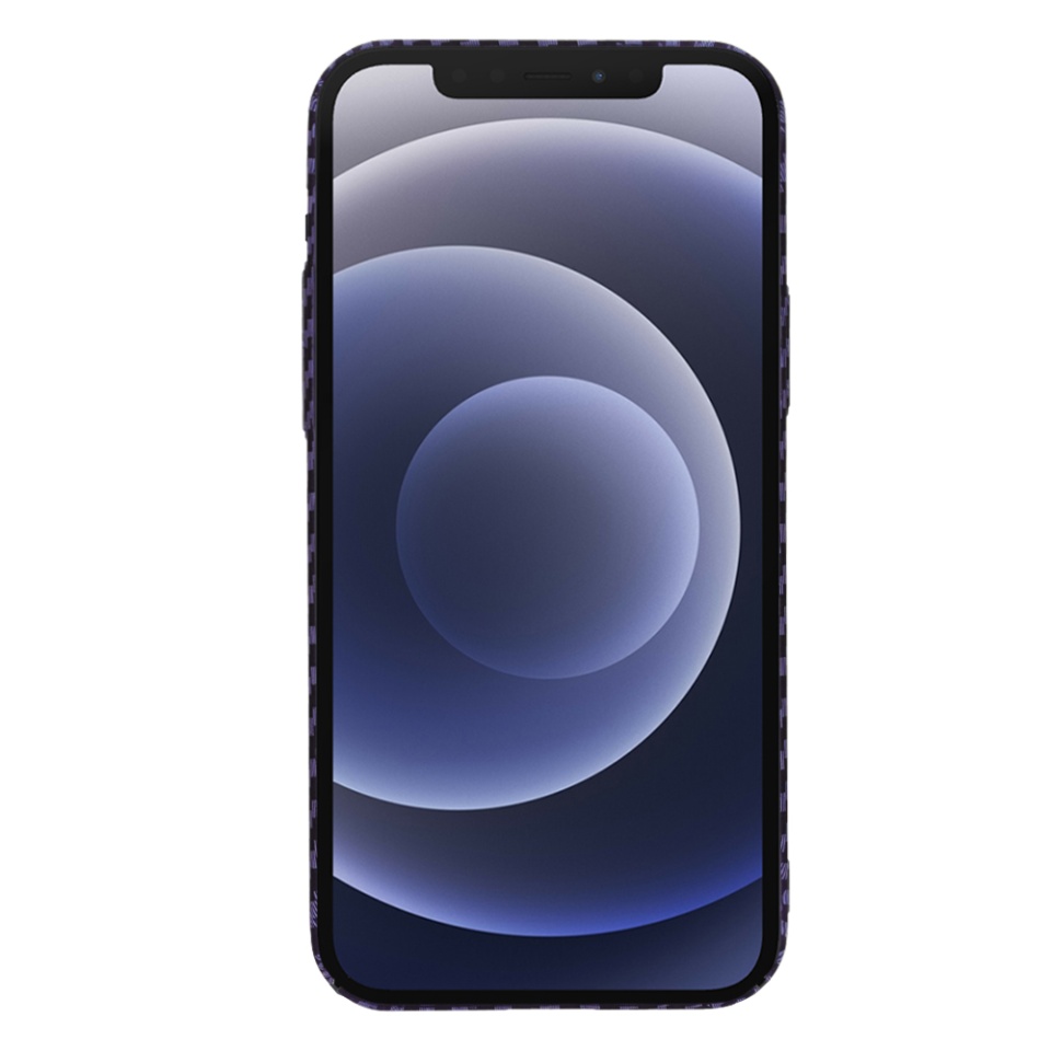 Husa pentru iPhone 12, Finisaj Premium cu Textura de Carbon, Design Elegant, SKDR CarbonFlex - Mov - 1 | YEO