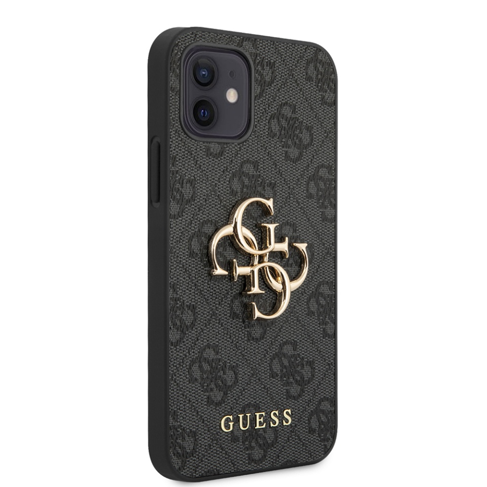 Husa pentru iPhone 12, Guess Hardcase 4G Big Metal Logo, Protectie Slim, Compatibila, Gri - 3 | YEO