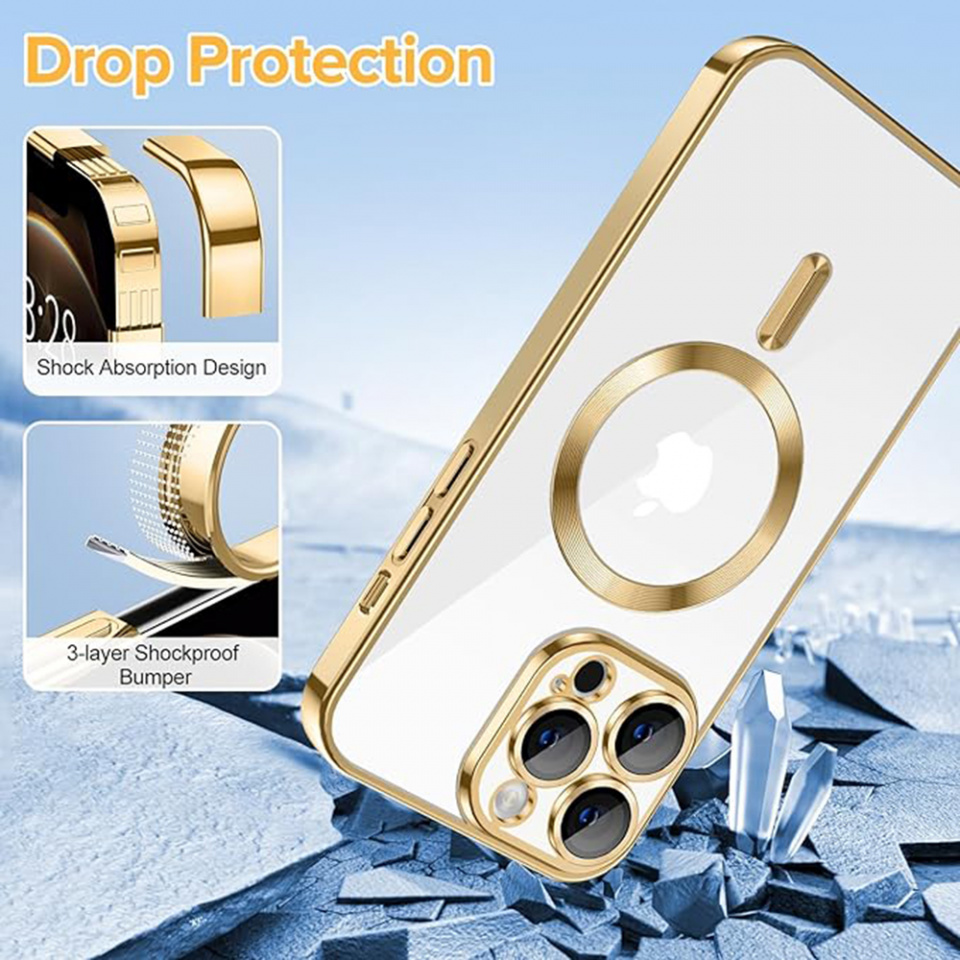 Husa pentru iPhone 12 Pro cu Magsafe integrat, SKYDDAR Luxury Shield - Auriu - 2 | YEO