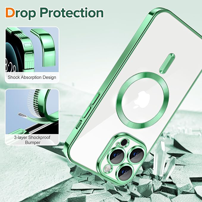 Husa pentru iPhone 12 Pro cu Magsafe integrat, SKYDDAR Luxury Shield - Verde deschis - 2 | YEO