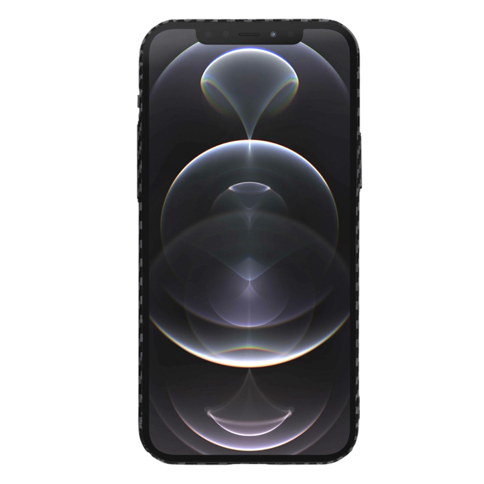 Husa pentru iPhone 12 Pro, Finisaj Premium cu Textura de Carbon, Design Elegant, SKDR CarbonFlex - Negru - 1 | YEO