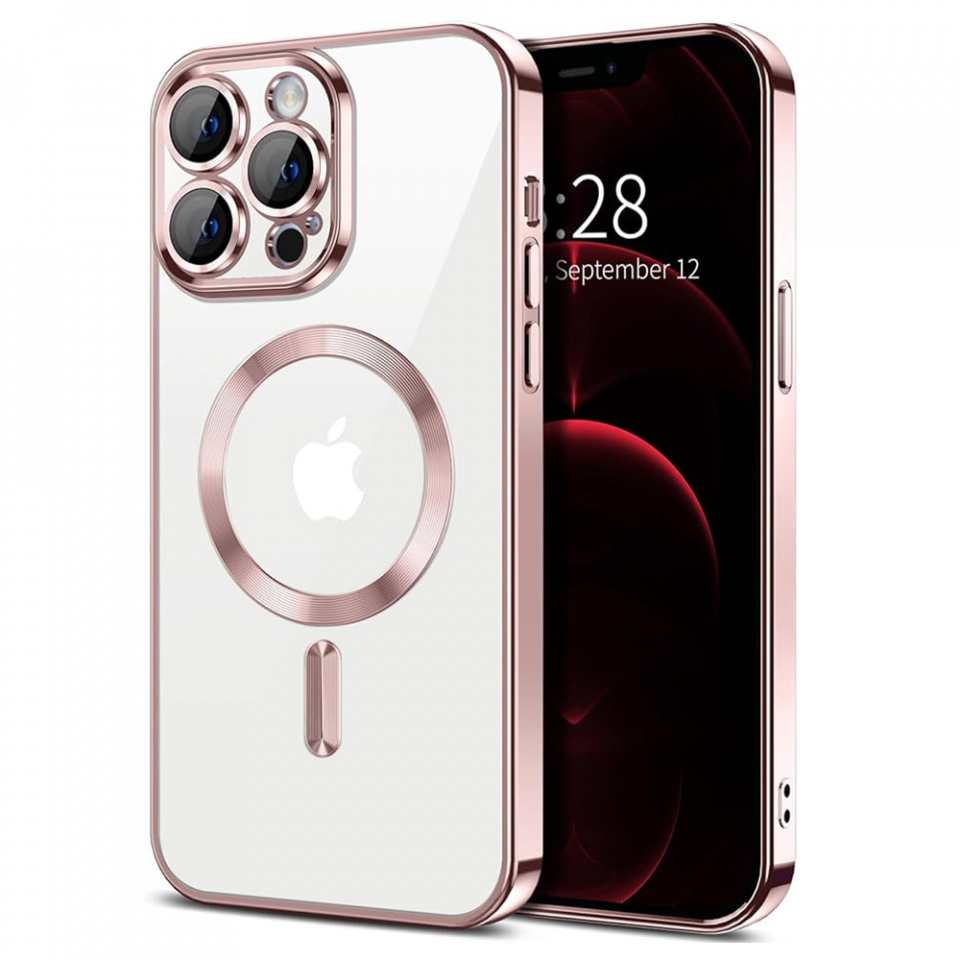 Husa pentru iPhone 12 Pro Max cu Magsafe integrat, SKYDDAR Luxury Shield - Roz