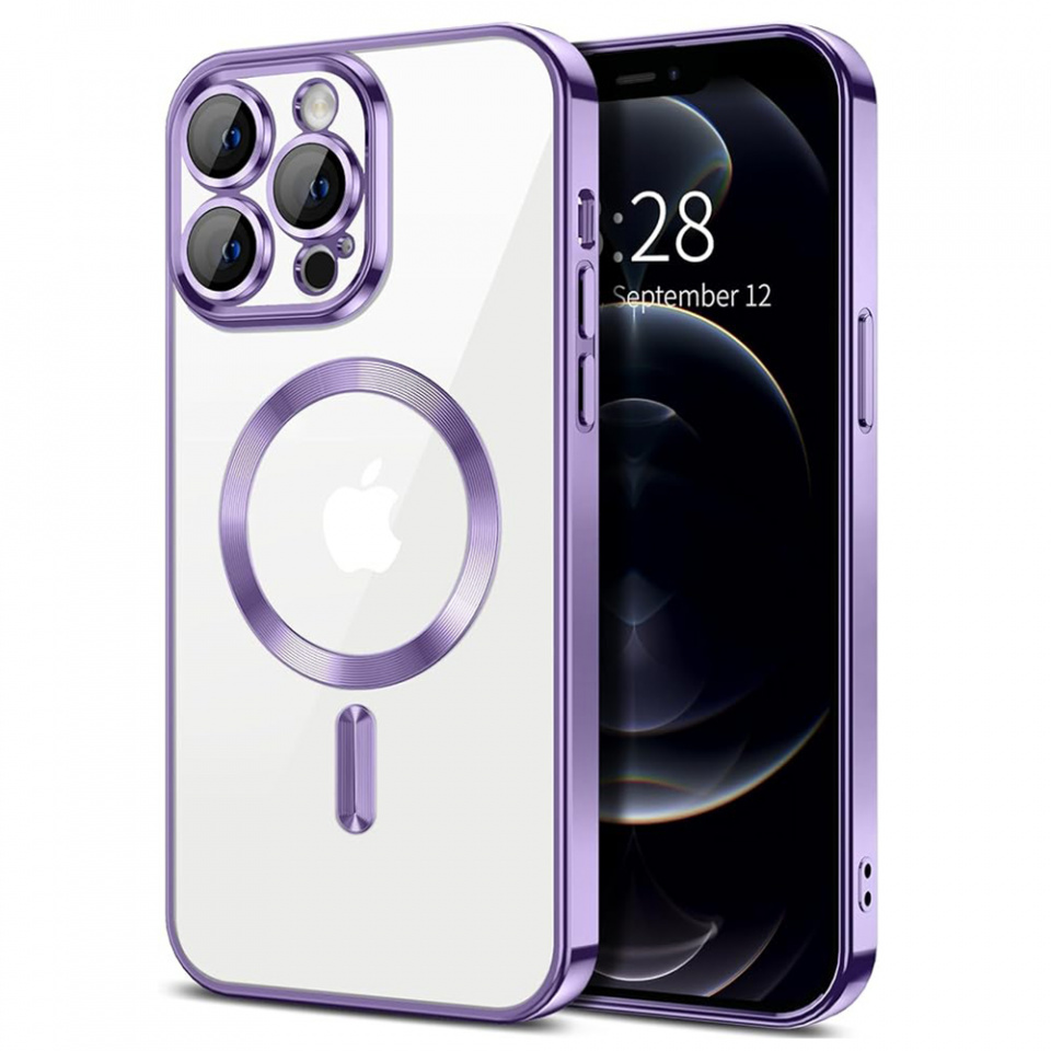 Husa pentru iPhone 12 Pro Max cu Magsafe integrat, SKYDDAR Luxury Shield - Mov