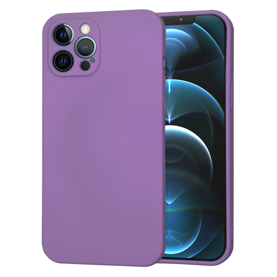 Husa pentru iPhone 12 Pro Max din Silicon Catifelat, Protectie Premium, Skyddar SoftElegance MagSafe - Mov