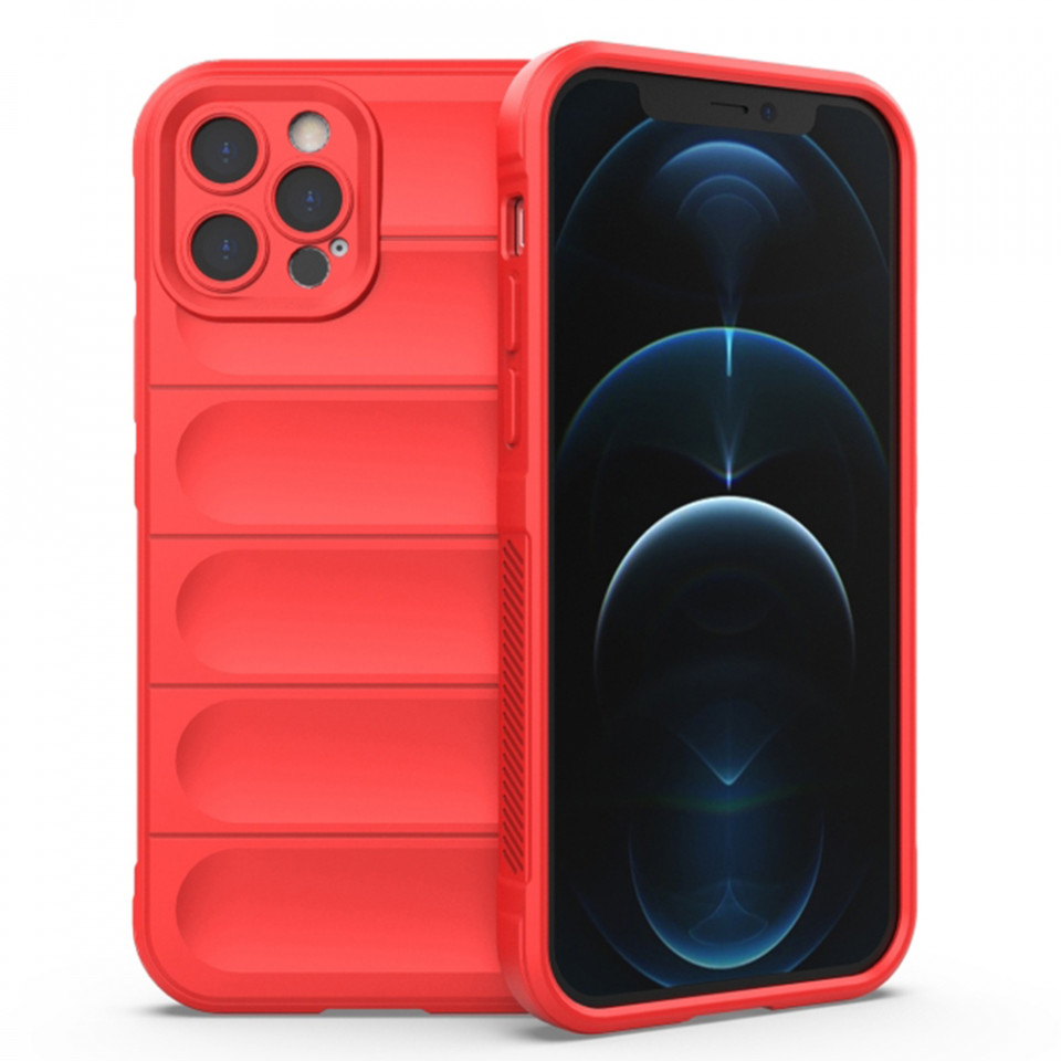 Husa pentru iPhone 12 Pro Max eleganta, din silicon mat, SKDR Vogue - Rosu