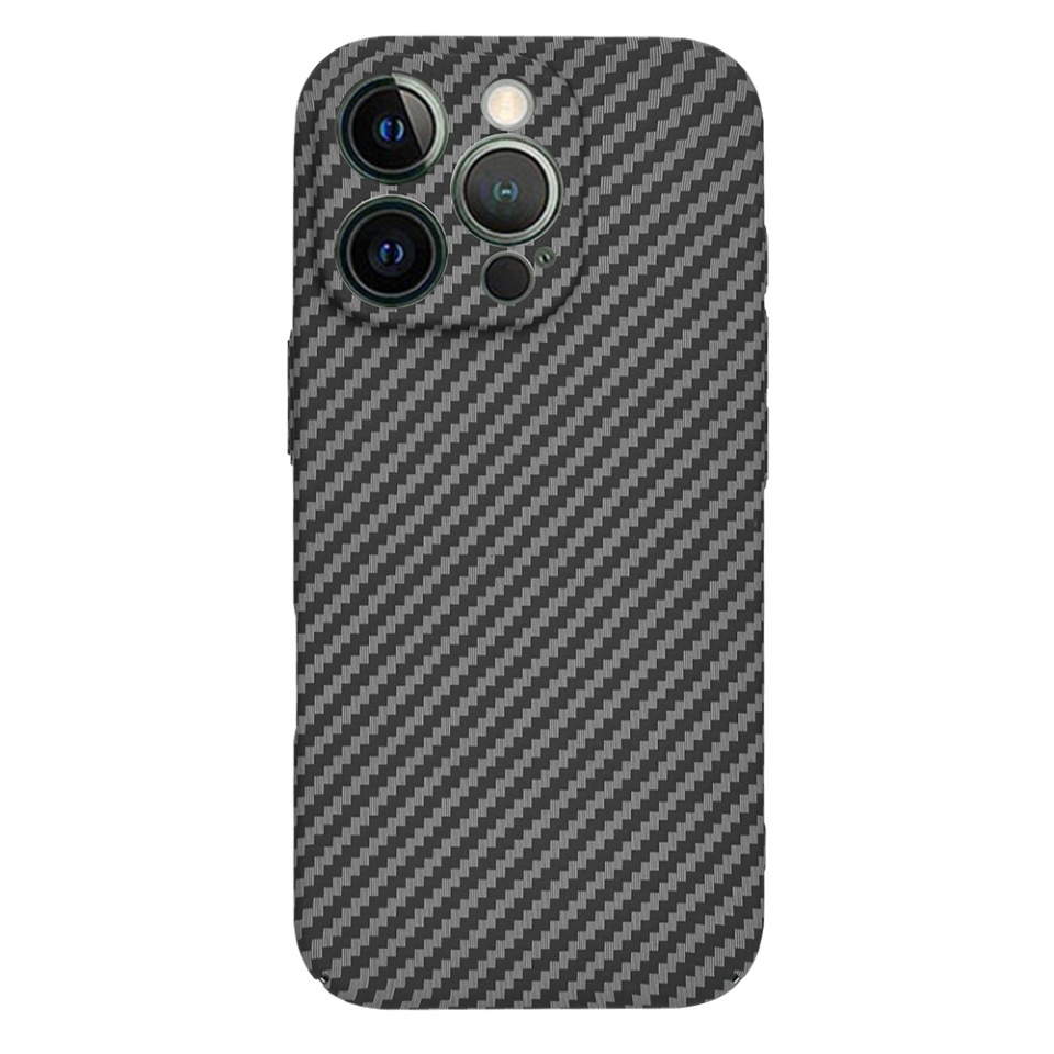 Husa pentru iPhone 12 Pro, SKYDDAR INNOVATION, textura carbon, Carbonite FiberShell, set cu sticker, Negru, - 2 | YEO