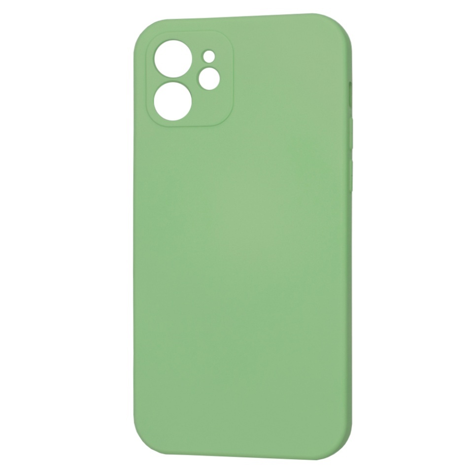 Husa pentru iPhone 12, SKYDDAR INNOVATION, din Silicon Catifelat, SoftElegance, set cu sticker, Verde deschis - 3 | YEO