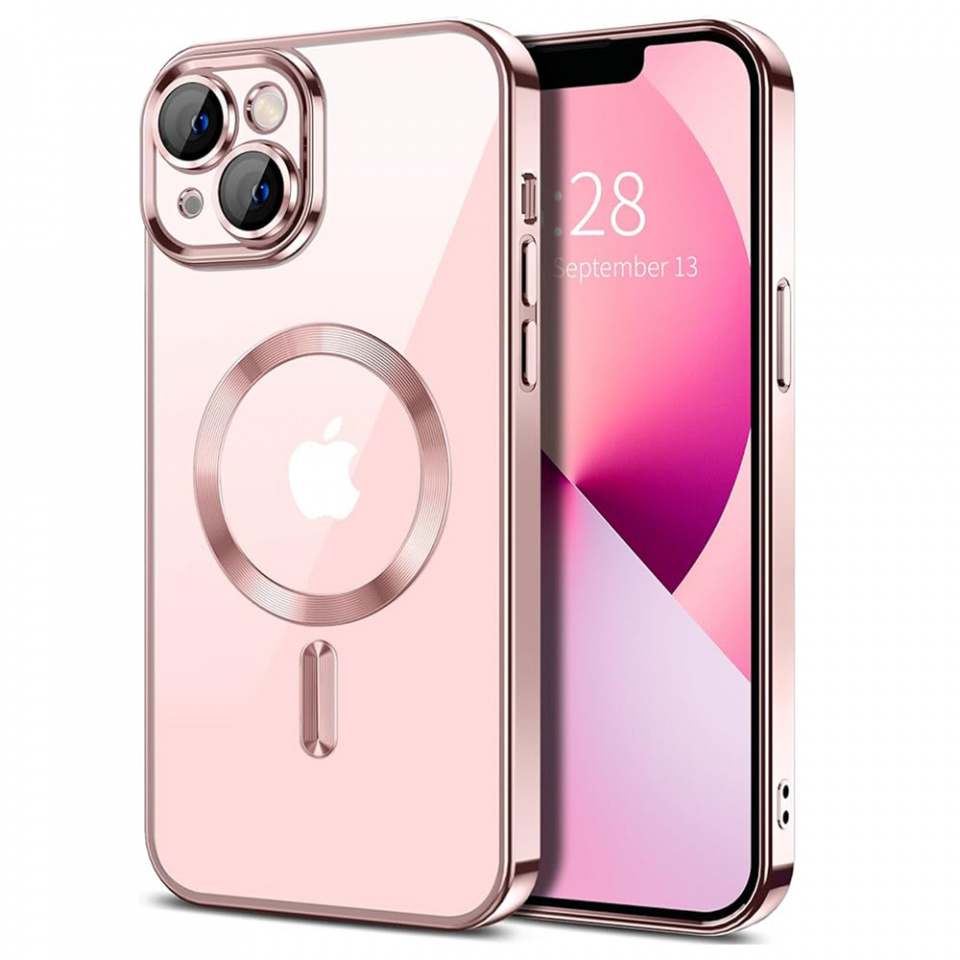 Husa pentru iPhone 13 cu Magsafe integrat, SKYDDAR Luxury Shield - Roz