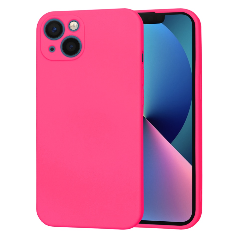 Husa pentru iPhone 13 din Silicon Catifelat, Protectie Premium, Skyddar SoftElegance MagSafe - Fucsia