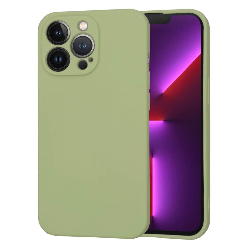 Husa pentru iPhone 13 Pro din Silicon Catifelat, Protectie Premium, Skyddar SoftElegance MagSafe - Verde