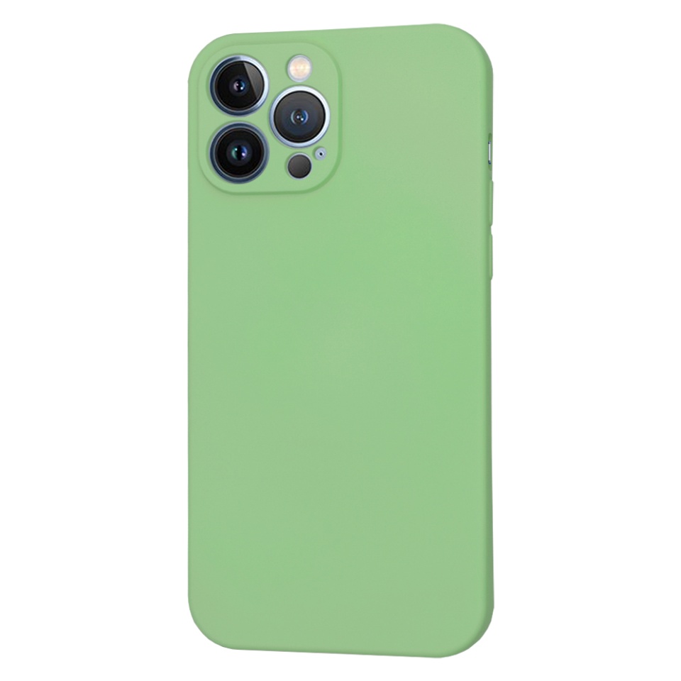Husa pentru iPhone 13 Pro Max din Silicon Catifelat, Protectie Premium, Skyddar SoftElegance - Verde deschis - 2 | YEO