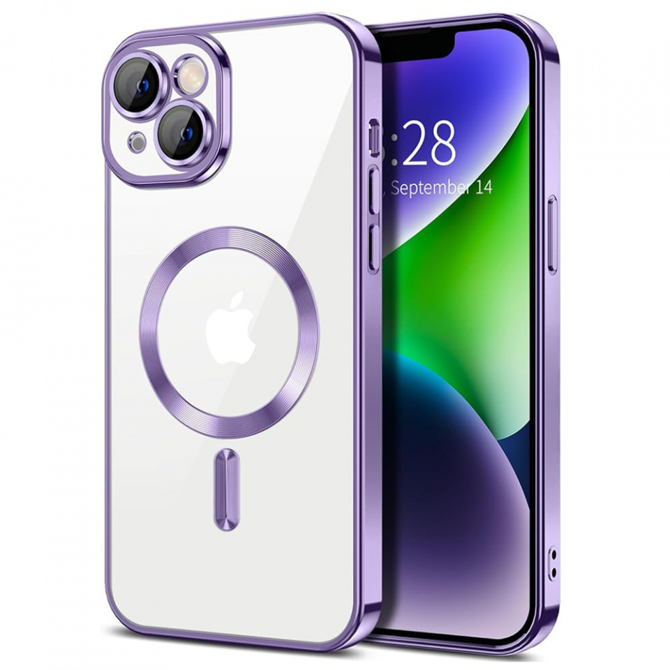 Husa pentru iPhone 14 cu Magsafe integrat, SKYDDAR Luxury Shield - Mov
