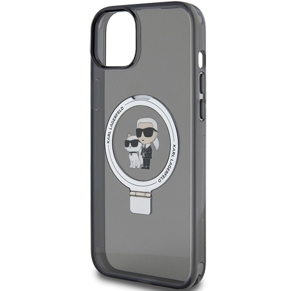 Husa pentru iPhone 14, Hardcase Ring Stand MagSafe, Karl Lagerfeld - Negru - 1 | YEO