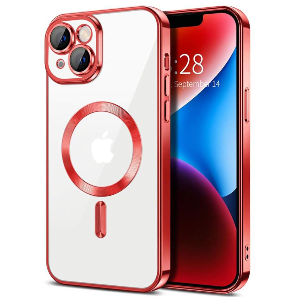 Husa pentru iPhone 14 Plus cu Magsafe integrat, SKYDDAR Luxury Shield - Rosu