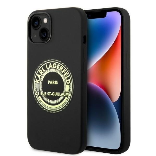 Husa pentru iPhone 14 Plus, Silicone, Karl Lagerfeld, Negru