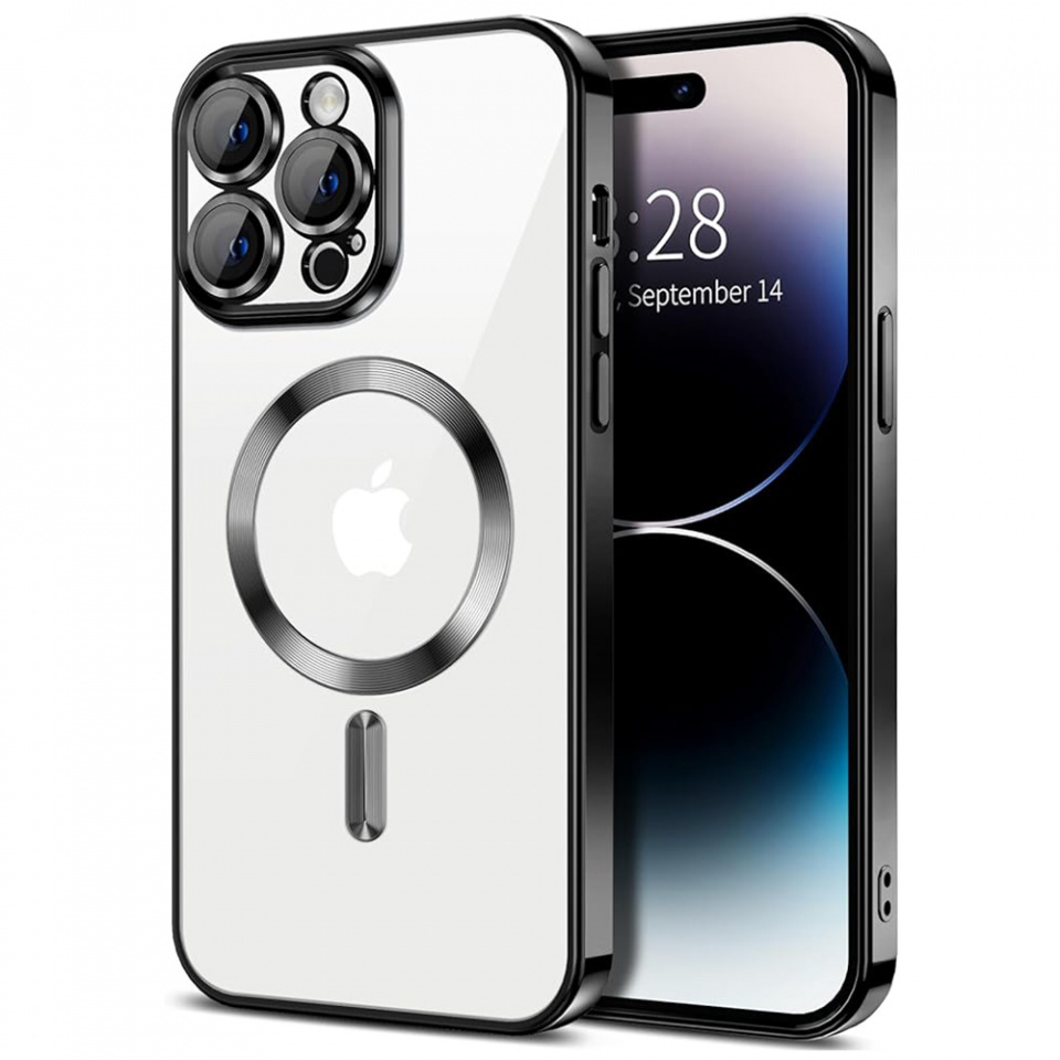 Husa pentru iPhone 14 Pro cu Magsafe integrat, SKYDDAR Luxury Shield - Negru