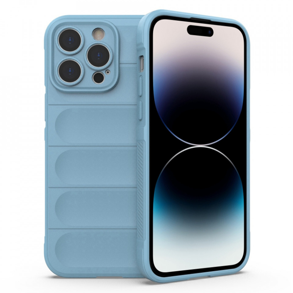 Husa pentru iPhone 14 Pro Max eleganta, din silicon mat, SKDR Vogue - Bleu