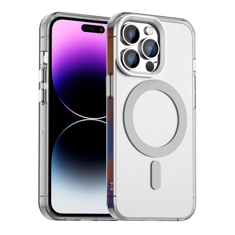 Husa pentru iPhone 14 Pro Max, SKYDDAR INOVATION, CandyCase, Magsafe, set cu sticker, Alb