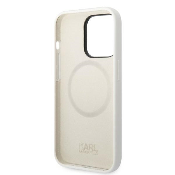 Husa pentru iPhone 14 Pro, Silicone MagSafe, Karl Lagerfeld - Alb - 1 | YEO