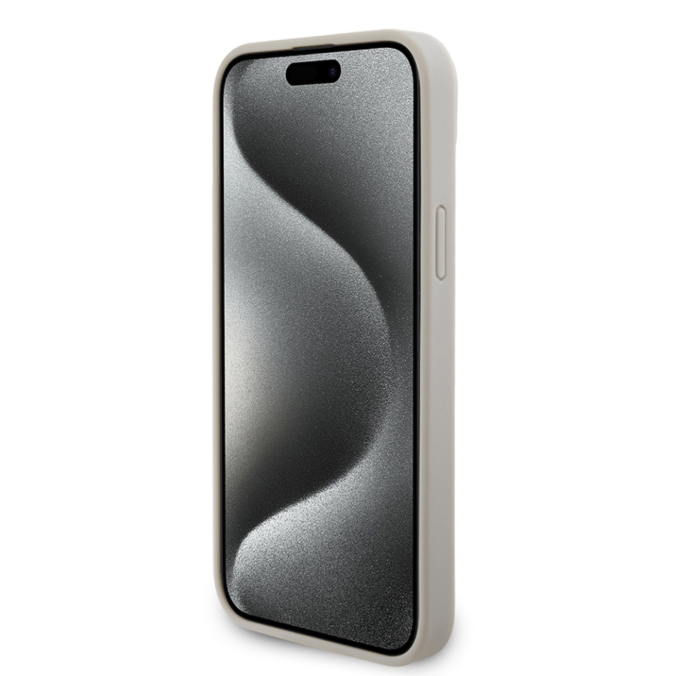 Husa pentru iPhone 15, Croco Triangle Metal Logo, Guess - Auriu - 1 | YEO