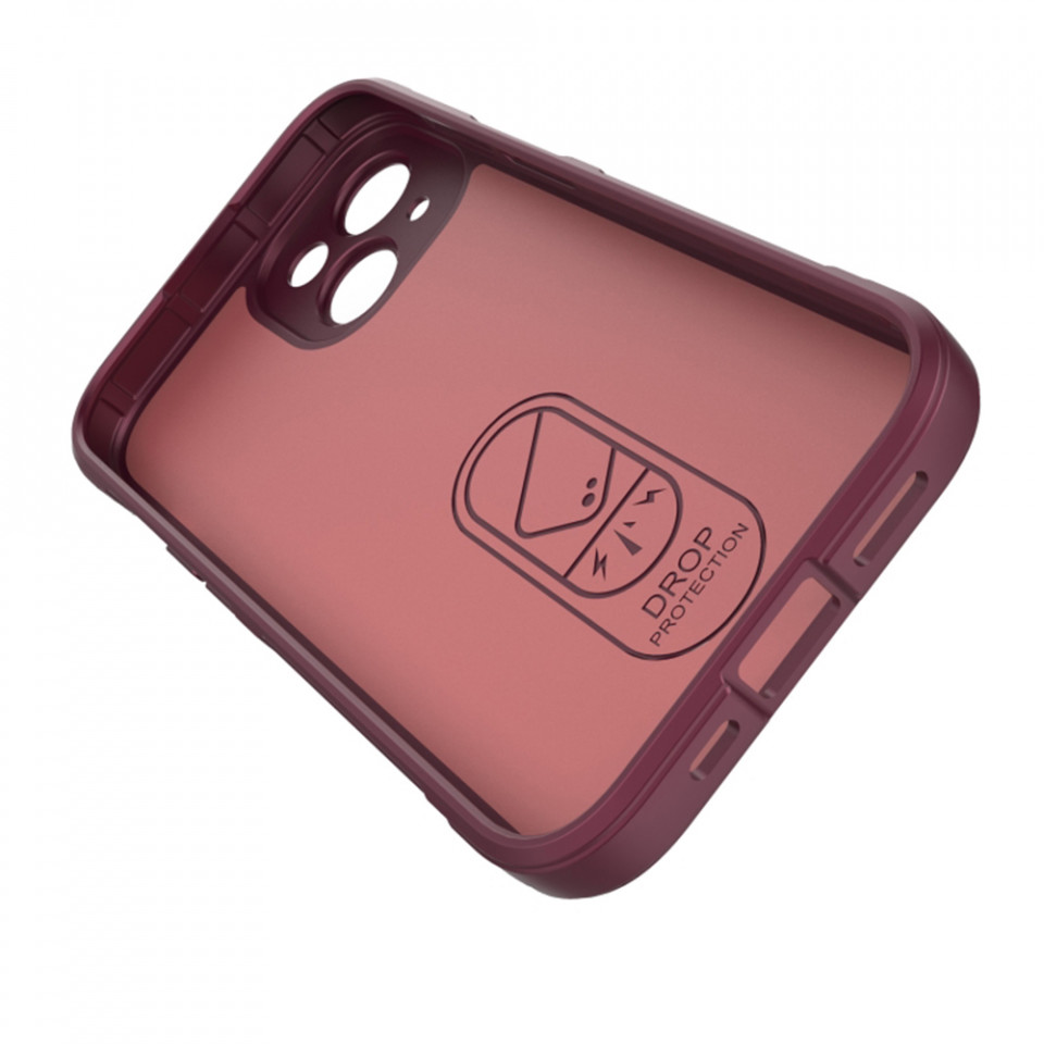 Husa pentru iPhone 15 Plus eleganta, din silicon mat, SKDR Vogue - Rosu - 2 | YEO