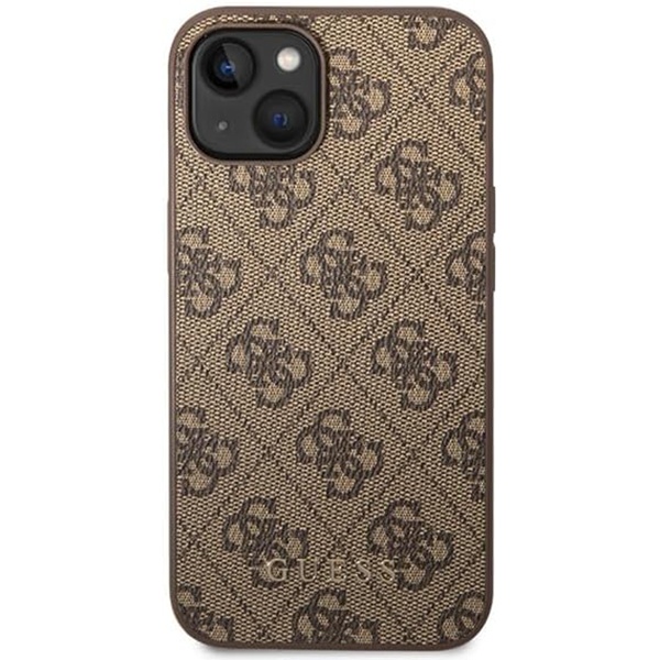 Husa pentru iPhone 15 Plus, Guess, Hardcase 4G Metal Gold Logo, Maro - 1 | YEO