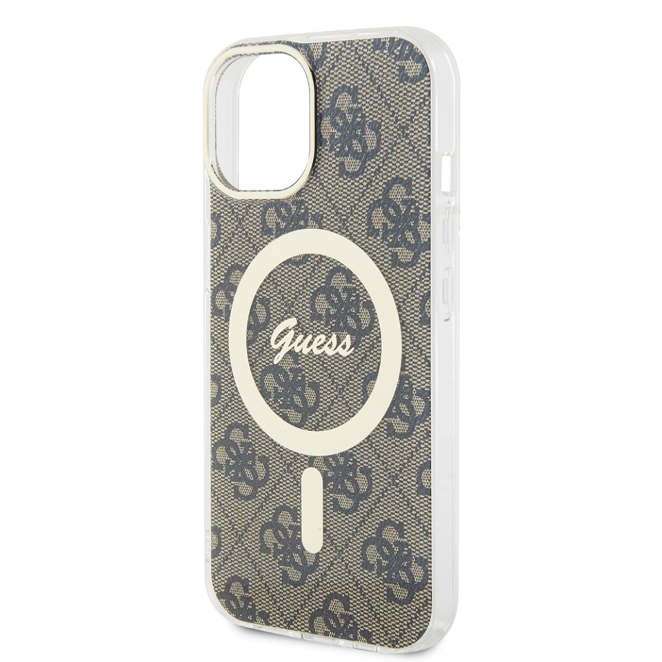 Husa pentru iPhone 15 Plus, IML 4G MagSafe, Guess - Maro - 3 | YEO